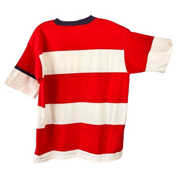 Vintage Duck Head Striped Crewneck Shirt Made in USA Short Sleeve Red XL - Picture 5 of 6